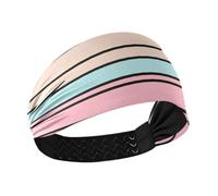 Amooorous Colore morbido Nero Blu Beige Stripe Raffreddamento fascia spessa Elastico sudore per make up Make up Ciclismo cintas para el cabello de mujer