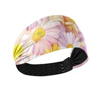 Amooorous Colore Pittura A Olio Sentimento Margherite no slip atletico fascia donne Capelli elastici per make up basket Calcio vendas para el pelo mujer