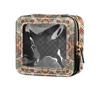 Amooorous Colorful Art Vintage Style Texture Clear Make Up Bag Borse da viaggio per articoli da toeletta Mini contenitori di trucco per il volo, Texture colorate in stile vintage, 1 size