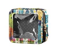 Amooorous Colorful Dream Personalizzato Trasparente Mini Makeup Bag Toiletry Bag con Cerniera Piccola Borsa Cosmetica per la Borsa per Volare, Sogno colorato personalizzato, 1 size