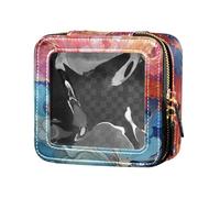 Amooorous Colorful Flow Glow Cute Makeup Case Bag Clear Toiletry Bag con cerniera Borsa per la cura della pelle per le donne, Flusso luminoso colorato, 1 size