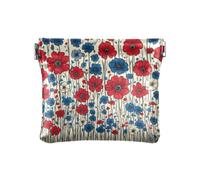 Amooorous Colorful Flower 4 ° di luglio Giorno dell'indipendenza delle donne piccola borsa del cambiamento del cuoio impermeabile sacchetti di organizzazione per gli uomini donne viaggio, fiore