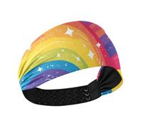 Amooorous Colorful Rainbow Waves Raffreddamento sport fascia elastica fascia per il sudore per gli allenamenti sportivi atletici make up bandas para el cabello deportivas