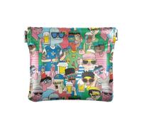 Amooorous Colorful Strange FriendsWomen's Small Leather Coin Purse Wallet Comodo Portamonete Portamonete Portamonete Organizer per Donna Ragazza, Amici strani colorati, 1 size