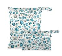Amooorous Conchiglie Coral Starfish borse impermeabili per la spiaggia 2 Pack essenziale da viaggio per bambini con manici per yoga, spiaggia