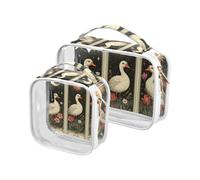 Amooorous Confezione da 2 carte dei tarocchi dell'anatra di Pasqua vintage trasparente decorativa da uomo cosmetica approvata dalla TSA Borsa da viaggio portatile per l'aeroporto conforme alle