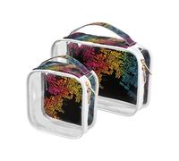 Amooorous Confezione da 2 Paesi di Parigi Terra Colore Vivace Colore Chiaro Borsa da toilette da uomo decorativa TSA Approvata Borsa cosmetica da viaggio trasparente per la rasatura essenziale del