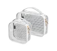 Amooorous Confezione da 2 palline da golf bianche trasparenti decorative trasparenti borsa da toilette TSA approvato multifunzionale grandi borse cosmetiche per le donne rasatura essenziale de
