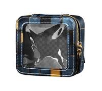 Amooorous Cool Black and Gold Design Style Clear Makeup Bag Piccolo Toiletry Bag Cosmetic Bag per il viaggio, Stile di design nero e oro fresco, 1 size