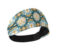 Amooorous Cross Floral Blu Giallo antiscivolo Fasce elastiche per il sudore per il lavaggio viso basket Calcio diadema para ni?as