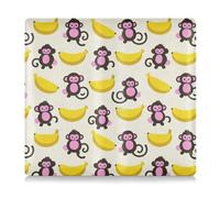 Amooorous Custodia a portafoglio in pelle beige con silhouette di scimmia e banana, per auto, per patente di guida, carte e documenti essenziali, Sagome di banana scimmia cartone animato beige, 1 size