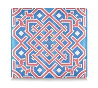 Amooorous Custodia a portafoglio in pelle di alta qualità con motivo geometrico piatto, quadrato, oro, rosso, per immatricolazione e assicurazione, essenziale per qualsiasi auto, camion, moto,