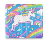 Amooorous Custodia a portafoglio in pelle di alta qualità con unicorni arcobaleno bianchi in stile cartone animato, con porta tessera di registrazione e assicurazione, essenziale, per carta