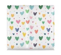 Amooorous Custodia a portafoglio in pelle PU colorata con cuori, per assicurazione e carta d'identità, essenziale, per carta d'identità, patente di guida, chiavi di contatto, Cuori colorati Amore, 1