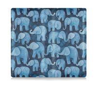 Amooorous Custodia a portafoglio in pelle sintetica con elefante blu in stile cartone animato, per carta d'identità, patente di guida, chiavi e carte di contatto, Elefante blu carino cartone animato,