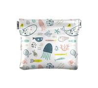 Amooorous Custodia per cosmetici in pelle sintetica con disegno di monetine, per ragazze e donne, Cartone animato Carino Mondo, 1 size