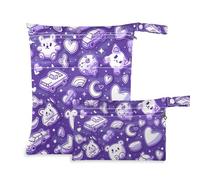 Amooorous Cute Cartoon Animals sacchetto asciutto impermeabile 2 Pack sacchetto bagnato per costume da bagno con manici per palestra, spiaggia