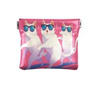 Amooorous Dancing Cats Peach - Portamonete da donna in pelle con mini portamonete e portamonete, gatti danzanti pesca, 1 size