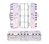 Amooorous Designed Clear Pencil Box Piano Key and Notes Viola | Custodie dure delle penne di doppio strato per la cancelleria con il coperchio della chiusura