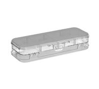 Amooorous Dim Gray Dim grigio tinta unita puro pianura progettato scatola di plastica trasparente matita doppia piattaforma duro penne caso per cancelleria con coperchio a scatto