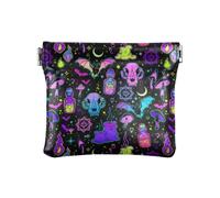 Amooorous Divertente Portamonete da donna in pelle con elementi luminosi e allegri, ideale per Halloween, Divertente Strega Luminoso Elementi Felice Halloween, 1 size