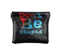Amooorous Don't Be Stupid, piccolo portamonete da donna, in pelle, comodo organizer per oggetti personali, per ragazze e donne, non essere stupido, 1 size