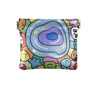 Amooorous Dopamine Cartoon Color Zoo Donna in Pelle Borsa Cambia Monete Carino Card Key Organizzatori per Donne Ragazzi Ragazze, Zoo di colore del fumetto della dopam, 1 size