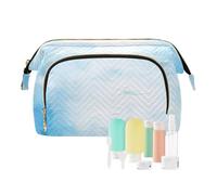 Amooorous Dreamland - Borsa da viaggio per cosmetici, impermeabile, per donne, colore: blu/bianco, Paese dei sogni blu-bianco, 1 size