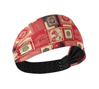 Amooorous Elementi di stile cinese Elegante rosso antiscivolo fasce morbide elastiche per il sudore per le donne per tennis tennis escursionismo bandas para el cabello de mujer