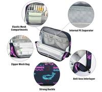 Amooorous Estate Neon Whale Wave Nero Matita di Stoccaggio di Grande Capacità Make Up Borse Multifunzionale Cancelleria Matita Caso per Teen Preppy School estuches de maquillaje para Mujer