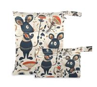 Amooorous Fairy Tale Cute Fancy Rats borsa lavabile per viaggiare Confezione da 2 elementi essenziali da viaggio per bambino con manici per fare il bagno, spiaggia