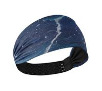 Amooorous Falso Glitter Marmo Grano Blu Universo no slip fasce elastiche tennis fasce per il sudore per escursionismo Palestra cintas para el cabello