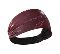 Amooorous Falso Glitter Marmo Grano Rosso Umidità Wicking fasce per capelli per le donne Fascia elastica per capelli per escursionismo Pallavolo basket diademi para el pelo de mujer