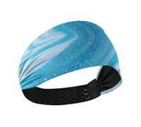 Amooorous Falso Glitter Marmo Moda Blu Raffreddamento fasce per il sudore per le donne Elastiche fasce per il sudore per le donne per Atletica Sport Palestra Ciclismo vendas para el