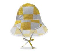 Amooorous Falso Glitter Scacchiera Quadrati Bianco Giallo Bambino Cappello Da Sole Bambino Ragazzi Spiaggia Unico Ragazze Protezione UV Grande Tesa Spiaggia Essentials
