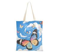 Amooorous Farfalle variopinte di tela Totes Bulk con maniglie Tote Bag Piccole Borse della spesa di tela per la spesa per il lavoro Bolsa de lona