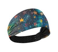 Amooorous Fasce colorate in tessuto rinfrescante a forma di stella, per donne, elastiche, per uso quotidiano, corsa, lavaggio viso, diadema para ni?as
