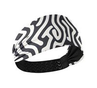 Amooorous Fasce elastiche antiscivolo a righe bianche nere per le donne testa elastica per le donne per il basket make up Diademas deportivas para mujer