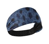 Amooorous Fasce in tessuto antiscivolo con stampa leopardata blu testa elastica per il lavaggio del viso Yoga uso quotidiano cintas para el pelo de mujer