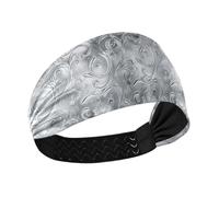 Amooorous Fasce per capelli da donna, in argento, vintage, antiscivolo, comode, elastiche, per palestra, tennis, basket, diademi para ni?as