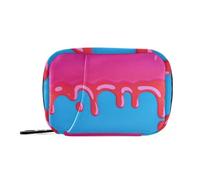Amooorous Fashion Street Graffiti Pittura Rosa Blu Medicine Storage Bag con Scomparti Staccabili Riutilizzabile Medicine Box Organizer per borsa