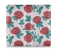 Amooorous Finto glitter rosa fiore rosa PU pelle auto registrazione e assicurazione titolare carta prefetto auto essenziale portafoglio per carte, documento essenziale patente di guida, Falso Glitter