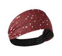 Amooorous Finto Glitter Rosso Antiscivolo Fascia da corsa per le donne Elastici per capelli da donna per uso quotidiano tennis tennis diademi para el cabello