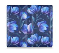 Amooorous Fiore estetico Fiore Blu Royal Premium Pelle Auto Registrazione Assicurazione & ID Card Holder Auto Essentials per Documento Essenziale, Patente di Guida, Carte, fiore estetico blu reale, 1