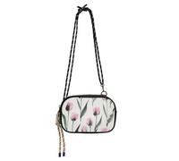 Amooorous Fiore Rosa Fiori Piccolo Crossbody Bag Donna Bellezza con Cinghia Regolabile Piccolo Nero Borse Fai una passeggiata bolso para mujer