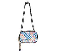 Amooorous Fiori colorati Blu Modello A Scacchi Piccola Borsa A Tracolla Moda Uomo con Slot per Carte di Credito Piccole Borse Nere Per Escursionismo Viaggio bolsos economicos para dama