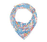 Amooorous Fiori colorati Modello a scacchi blu Sciarpa quadrata per capelli in seta sciarpa quadrata di seta per le donne 35 x 35 sciarpa di seta calda per le donne per il collo chales para mujer