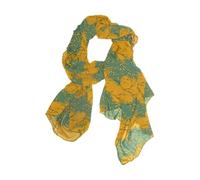 Amooorous Fiori gialli Modello Verde Fascia lunga essenziale collo sciarpe per le donne per l'inverno bufandas para mujer para frio
