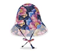 Amooorous Fiori retrò con pittura a olio di colore sentire bambino cappelli da sole per bambini cappelli da spiaggia per bambini cappelli da gioco per bambine UPF 50 patta da viaggio cappello da
