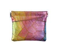 Amooorous Foglie colorate Stampe Modello Delle Donne In Pelle Della Borsa Della Moneta Portafoglio Portatile Mini Card Holder, foglie colorate stampe modello, 1 size